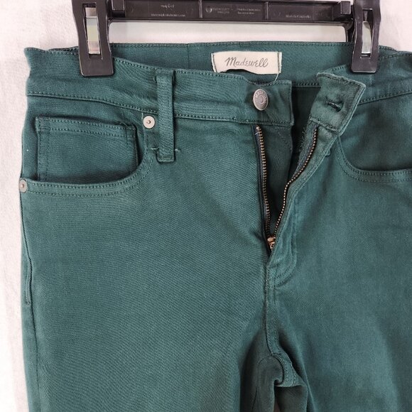 Madewell 9" Mid Rise Skinny Jeans Women's Size 25 Stretch Pants Green - Picture 3 of 13